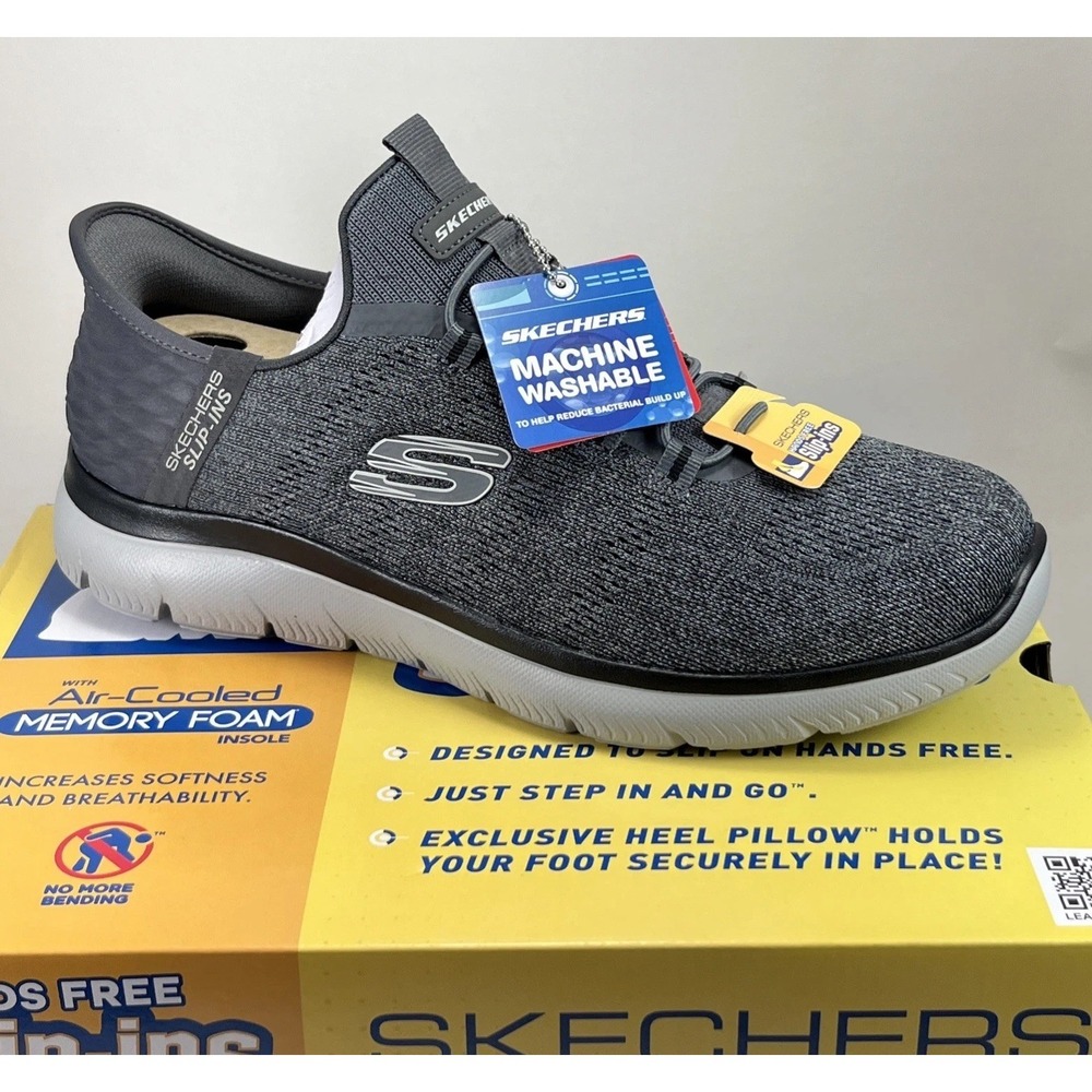 Men's Skechers Slip-ins‎ Summits Key Pace 9W 9 WIDE 232469W Charcoal Black NEW